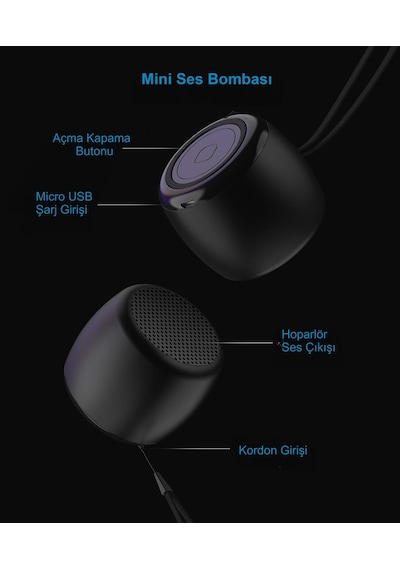 HyMark Mini Bluetooth Hoparlör Ses Bombası