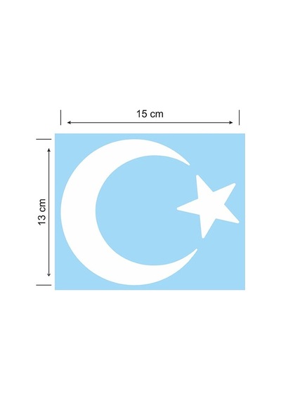 Ay Yıldız Folyo Kesim Etiket Beyaz 15 Cm