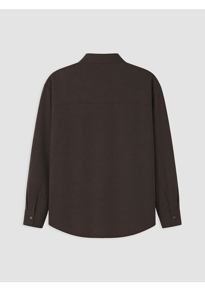 Lcw Vision Kahverengi Oversize Poplin Kadın Gömlek
