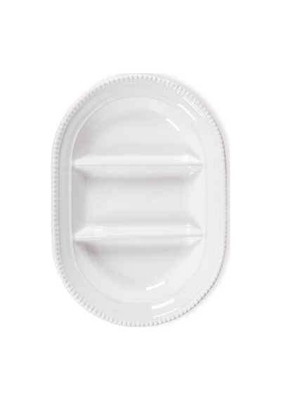 The Mia Grande Servis Tabağı 3 Bölmeli Beyaz 42 Cm