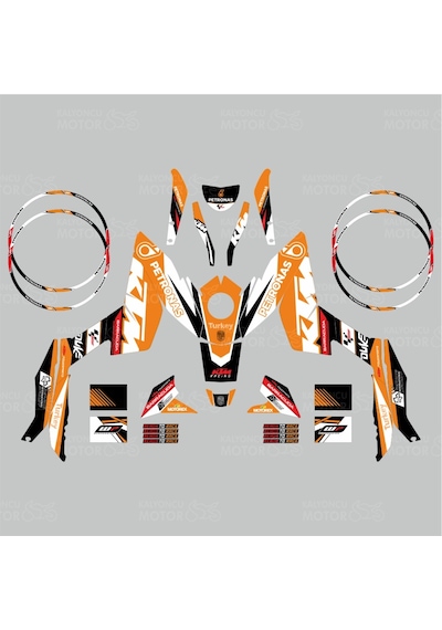 Ktm Duke 390 Petronas Design Turuncu Sticker Set