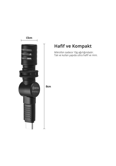 Boya By M100Uc Kompakt Type C Telefon Mikrofonu