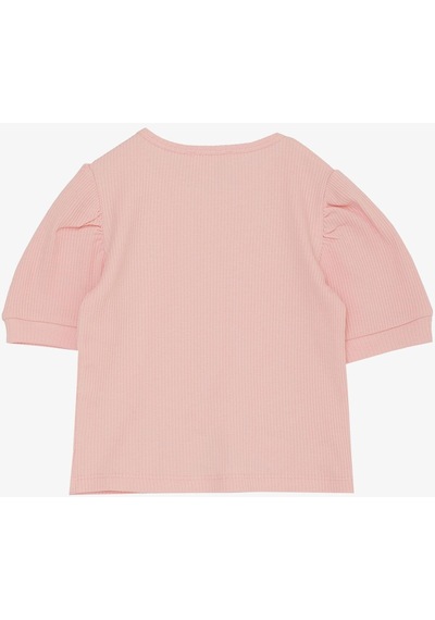 Breeze Kız Çocuk Crop Tişört Göbek Dekolte Detaylı 8-14 Yaş, Pembe-pembe Pembe