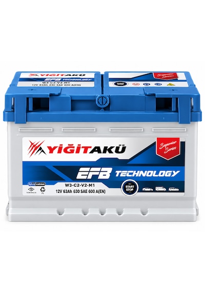 Yiğit Akü 12v 63 Ah 600a Efb Start-stop Otomobil Aküsü 2026 Üretim