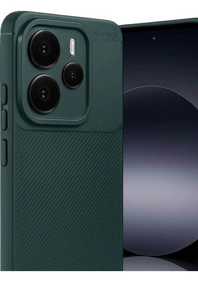 Xiaomi Note 14 5g Auto Focus Karbon Kapak - Koyu Yeşil 0.2M-Çok Renkli