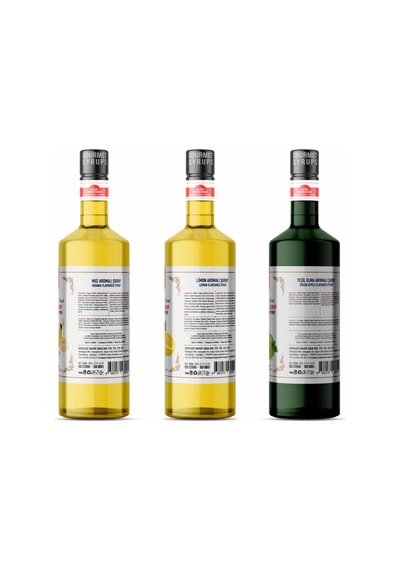 Nish Elma Limon Muz Aromalı Şurup 3 X 700 Ml - Pet Şişe