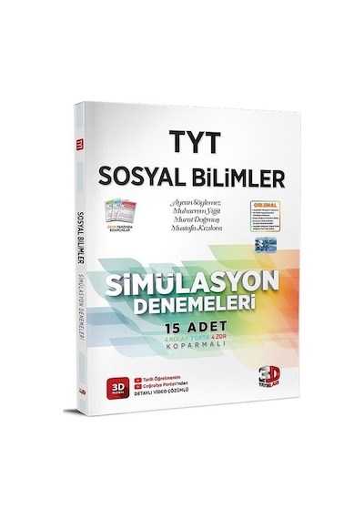 3d Yayınları Yks Tyt Sosyal Bilimler Simülasyon 15 Deneme Video Çözümlü 3d Yayınları