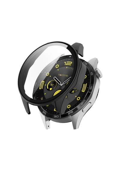 Novstrap Huawei Watch Gt4 46mm İle Uyumlu Ekran Koruyucu Cam Ve Kasa Koruyucu Kılıf Sert Pc