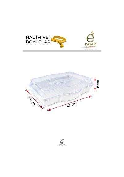 Borcam Saklama Kabı Pasta Börek Taşıma Kabı Kapaklı Kek Taşıma Kutusu Çok Amaçlı Set