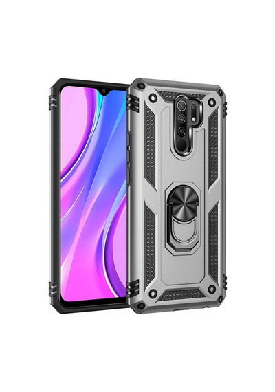 Xiaomi Redmi 9 Kılıf Zore Vega Yüzüklü Standlı Zırh Kılıf