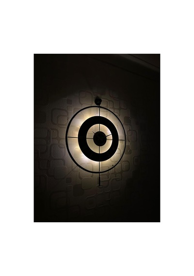 Pey Aksesuar Metal Camlı Duvar Saati 60x80 Cm Büyük Boy Işıklı Gerçek Cam Siyah-şeffaf-siyah-gold M61-siyah-şeffaf-siyah-gold