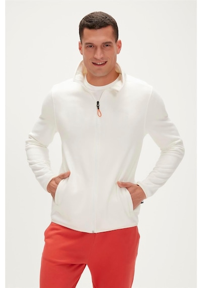 Bad Bear Bowie Full-zip Marshmallow Beyaz Fermuarlı Erkek Polar Sweatshirt 23.02.21.001 001