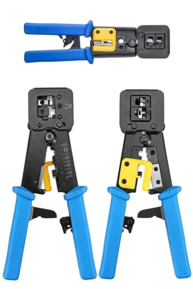 Yeni Nesil Ez Pense + 100 Adet Yeni Nesil Ez Delikli Rj45 Cat6 + 100 Adet Cover Kılıf İnternet Lan Ethernet Bakım Kiti 3 İn 1 Set