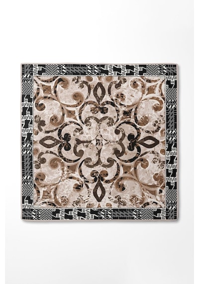 Levidor Desenli Twill İpek Eşarp-0918 Siyah