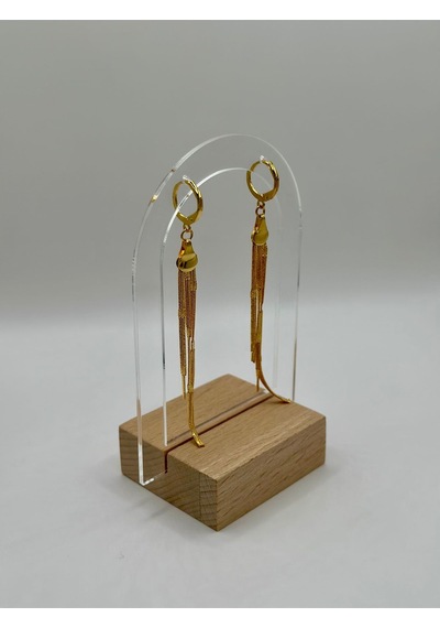 Arnes Jewelry Çelik Sallantılı İtalyan Ezme Küpe Gold