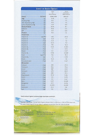 Holle 2 Bebek Devam Sütü 600 G