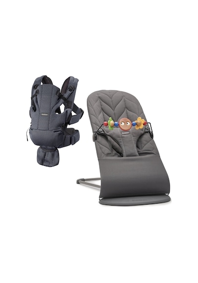 Babybjörn Bliss Ana Kucağı Petal Cotton Oyuncaklı / Anthracite & Babybjörn Kanguru Move 3d Mesh / Anthracite