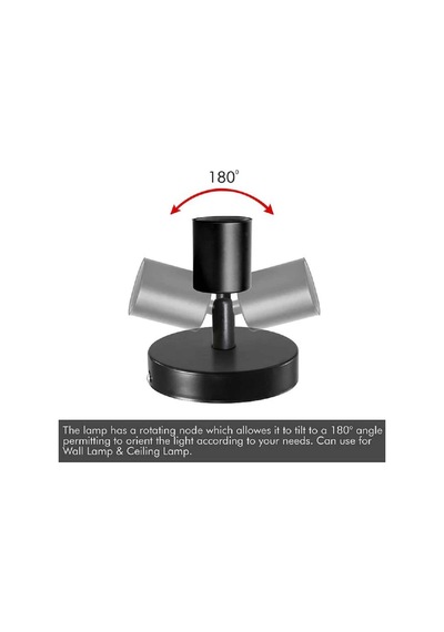 Riolight Modern1 1xe27 Duylu Siyah Mafsallı Hareketli Başlık Metal Duvar Aplik Siyah