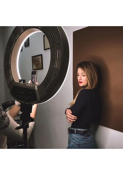 A+ Kalite Megalux Ring Light Led Işık Halkası 21 Inç Profesyonel Influencer Işığı Ve 210 Cm Monopod