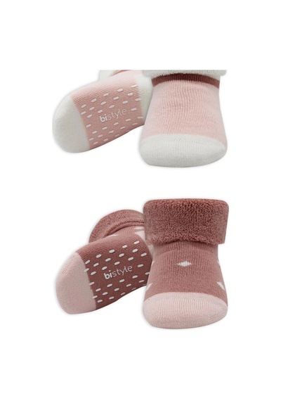 Bistyle Puanlı Kaymaz Havlu Soket Çorap 2'li Bs10502 Pudra Pembe Pudra Pembe Pudra - Pembe