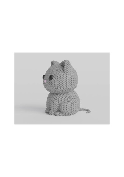 Tatlı Örgü Desenli Kedi Figürü