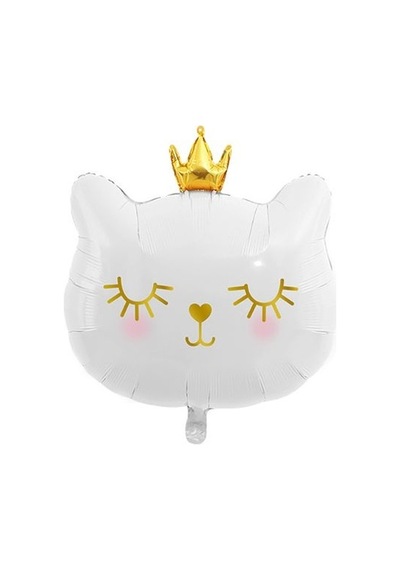 Sevimli Kedi Folyo Balon Beyaz 30 İnç 76 Cm