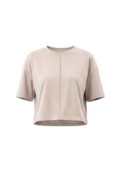 Cottonhıll Premium - Sway Collection Vizon Modal Bisiklet Yaka Nervür Dikiş Detaylı Tişört