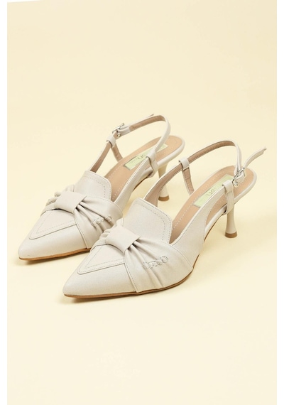 Birikon Büzgü Fiyonklu Stiletto Taş-taş Taş