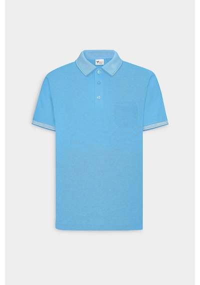 Ac&Co / Altınyıldız Classics 4A4820200047Mavm Düğmeli Polo Yaka Cepsiz Slim Fit Erkek Tişört Mavi