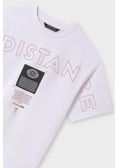 Erkek Çocuk 10-16 Yaş Baskılı Kısakol T-shirt 6011 Beyaz Beyaz