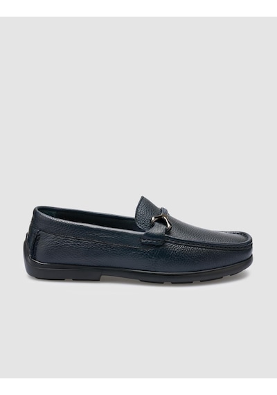 Cabani Tivra %100 Hakiki Deri Lacivert Toka Detaylı Erkek Loafer