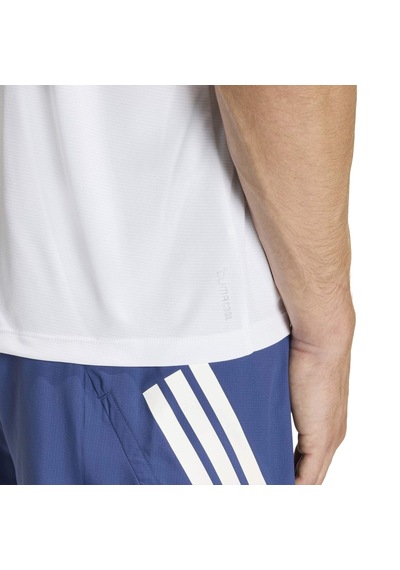 Whıte Adidas Erkek Koşu - Yürüyüş T-shirt Run Ess Tee M Kb5960 Beyaz