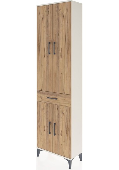 Arges Dolap 4 Raflı Tek Çekmeceli 4 Kapaklı 60x30x221 Aytaşı-çam Aytaşı