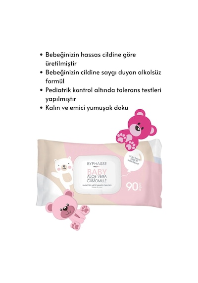Byphasse Bebekler İçin Islak Temizleme Mendili Hassas Cilt 90 Adet