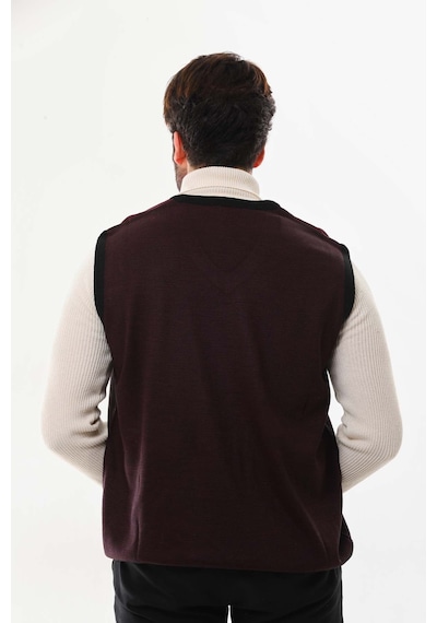 Pelikan Erkek V Yaka Desenli Süveter 7612 Bordo