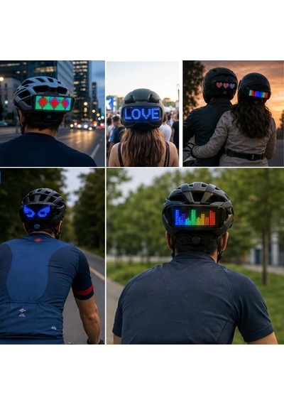Buffer 15 Farklı Model Işıklı Led Kask Ekranı, Parlayan Dekoratif Kask Paneli, Led Kask Aksesuarı Ve Eğlenceli Kask Süs