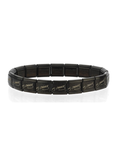 K. Atatürk İmzalı İtalyan Charm Unisex Çelik Bileklik 21cm Scb61 Siyah