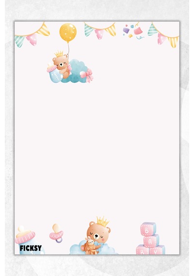 A5 Ayıcık Bloknot Çizgisiz Defter - 50 Yaprak - Memopad - Notepad - Not Defteri - Not Kağıdı Çok Renkli Çok Renkli