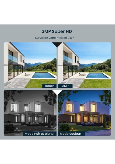 Güvenlik Kamerası Dış Wlan 2k, 3mp Wlan Ip Kamera, İki Yönlü Sesli, 30 M Tam Renkli Gece Görüşü, Ip66 Su Geçirmez, Kişi Tanıma Ve Hareket Algılama, Sd Kart Ve Bulut, Ct6