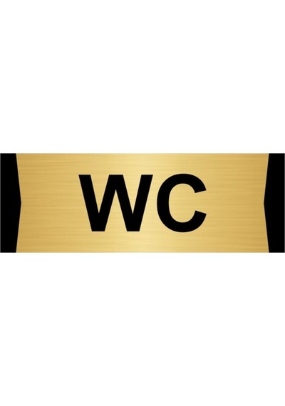 Wc 5x20cm Altın Renk Metal Yönlendirme Levhası