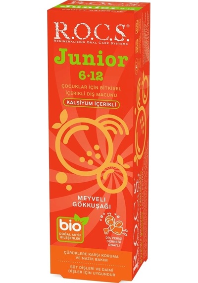 .junior Diş Macunu 6-12 Yaş 60 Ml Meyveli Gökkuşağı Çok Renkli