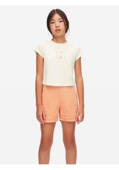 Nk Kids Kız Çocuk Pamuklu Yarım Kol Tshirt-15556 Krem
