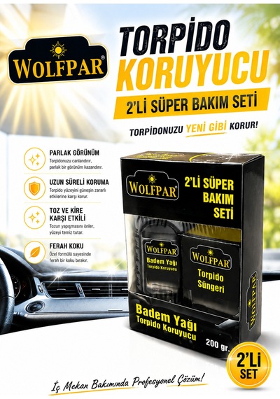 Torpido Koruyucu 2'li Süper Bakım Seti Badem Yağlı Torpido Bakımı Ve Uygulama Süngeri