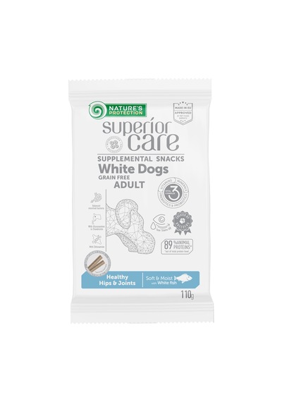 Nature S Protection Superior Care Beyaz Tüylü Köpekler İçin Beyaz Balıklı Eklem & Kalça Destekli Köpek Ödülü 110g