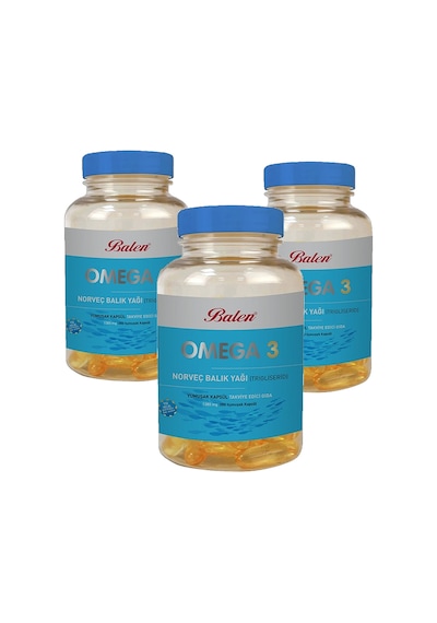 3 Adet - Omega 3 Norveç Balık Yağı Trigliserid 200 X 1380Mg