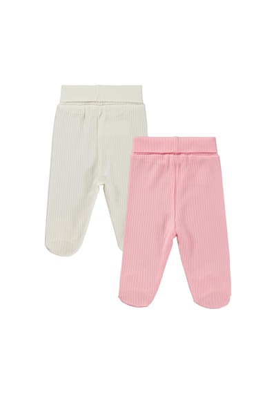 Minidamla Baby Minidamla Patikli Basic 2'li Set 3-9 Ay Tek Alt Bebe - Pembe