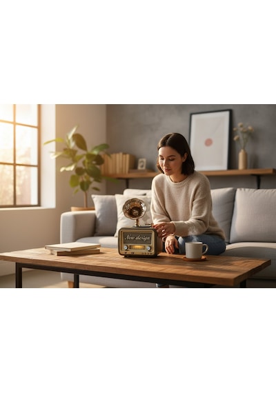 Rt-609a Nostaljik Şık Tasarım Radyo,gramafon Bluetooth Nostalji Radyo Büyük Boy