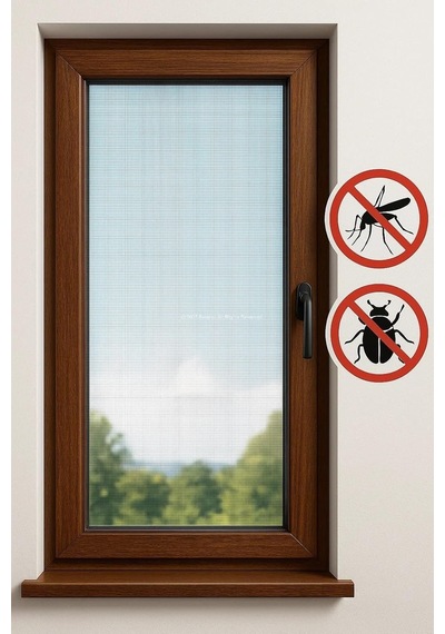 Proalet Çift Kanat Pratik Sineklik, 1,25 M X 1.5 M Tül, Kapı &amp Pencere Uyumlu, 5,5 M Yapıştırma Bantlı 2 Ade