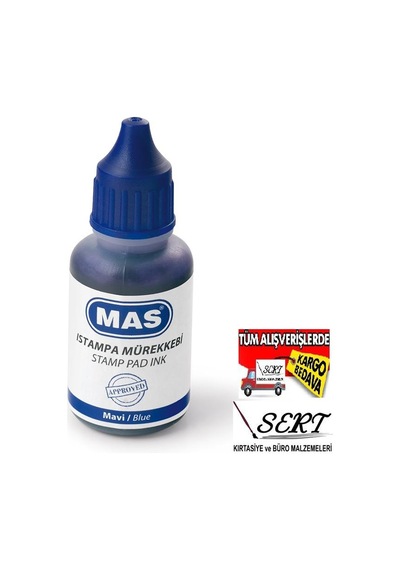 Mas Istampa Mürekkebi Mavi 20Ml