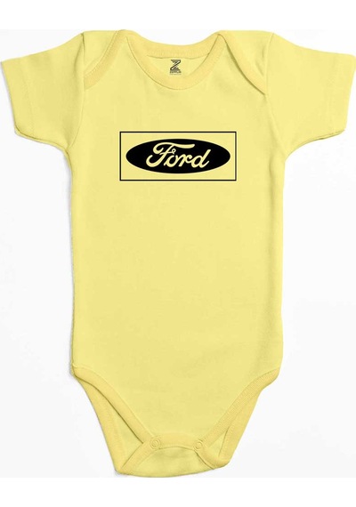 Zepplin Giyim Ford Logo Black Ekru Bebek Body Zıbın